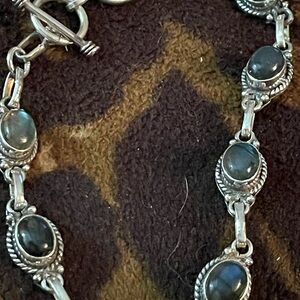 New Elegant Real labradorite sterling  Silver Bracelet